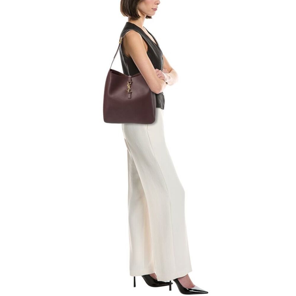 Saint Laurent Le 5 A 7 Supple Large Leather Hobo Bag, Red - Picture 4 of 5